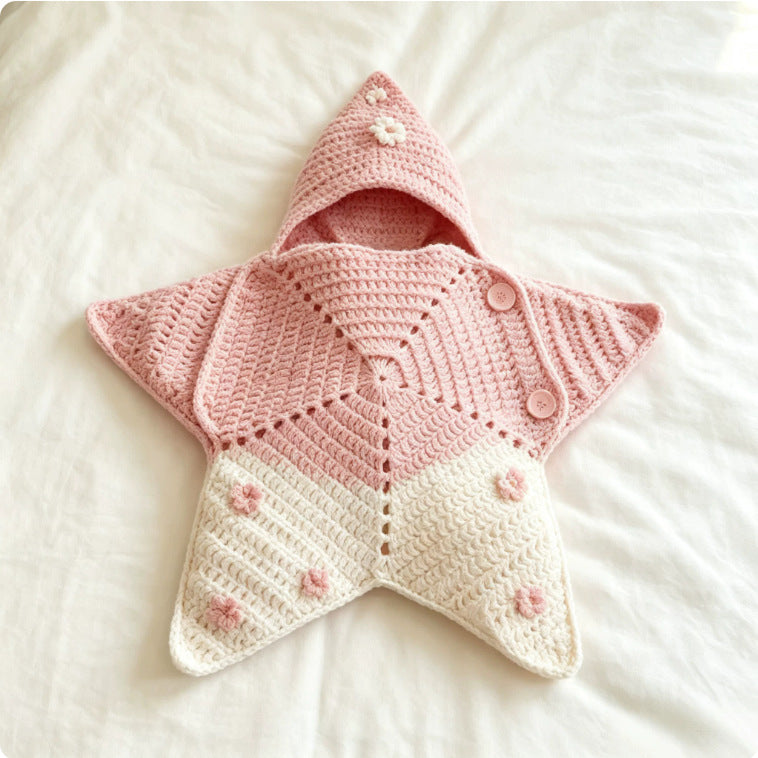 Handgehäkelter Baby-Schlafsack im Seestern-Design
