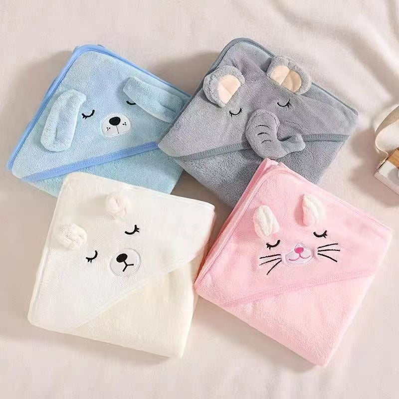 Schnelltrocknender Baby-Badeponcho mit Kapuze
