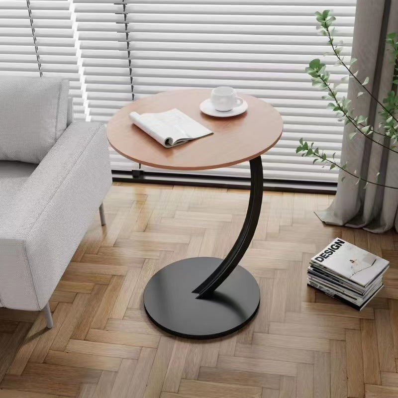 Small Coffee Table, Household Round Mini Side Table, Corner Table, Small Coffee Table, Bedside Storage Table, Solid Wood