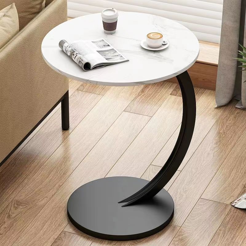 Small Coffee Table, Household Round Mini Side Table, Corner Table, Small Coffee Table, Bedside Storage Table, Solid Wood