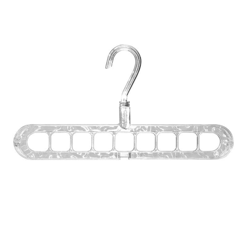 Nine-hole clothes hanger for household use