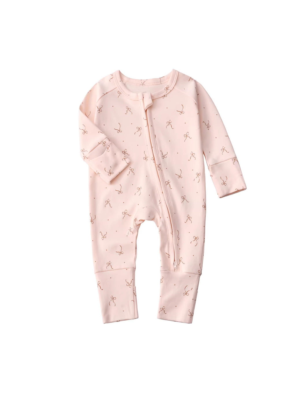 Baby Double Zipper Romper with Convertible Hand and Foot Covers