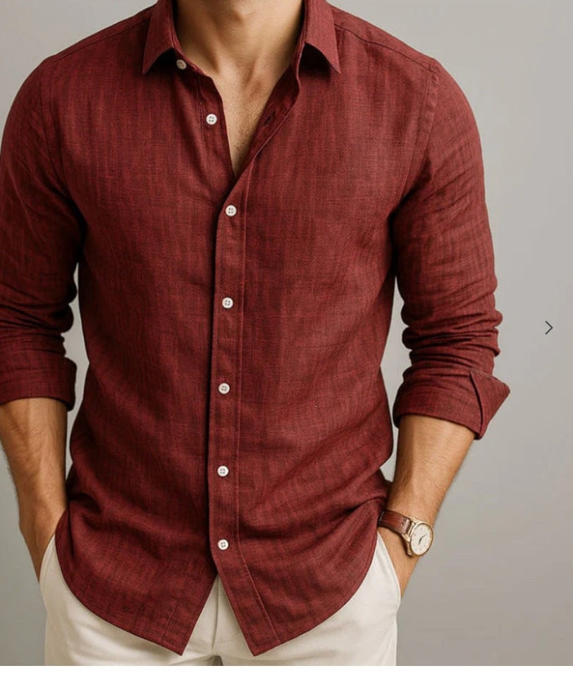 Herren-Langarmhemd mit Button-down-Kragen