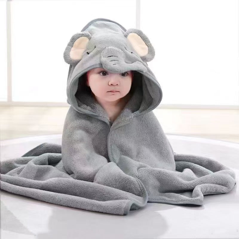 Schnelltrocknender Baby-Badeponcho mit Kapuze