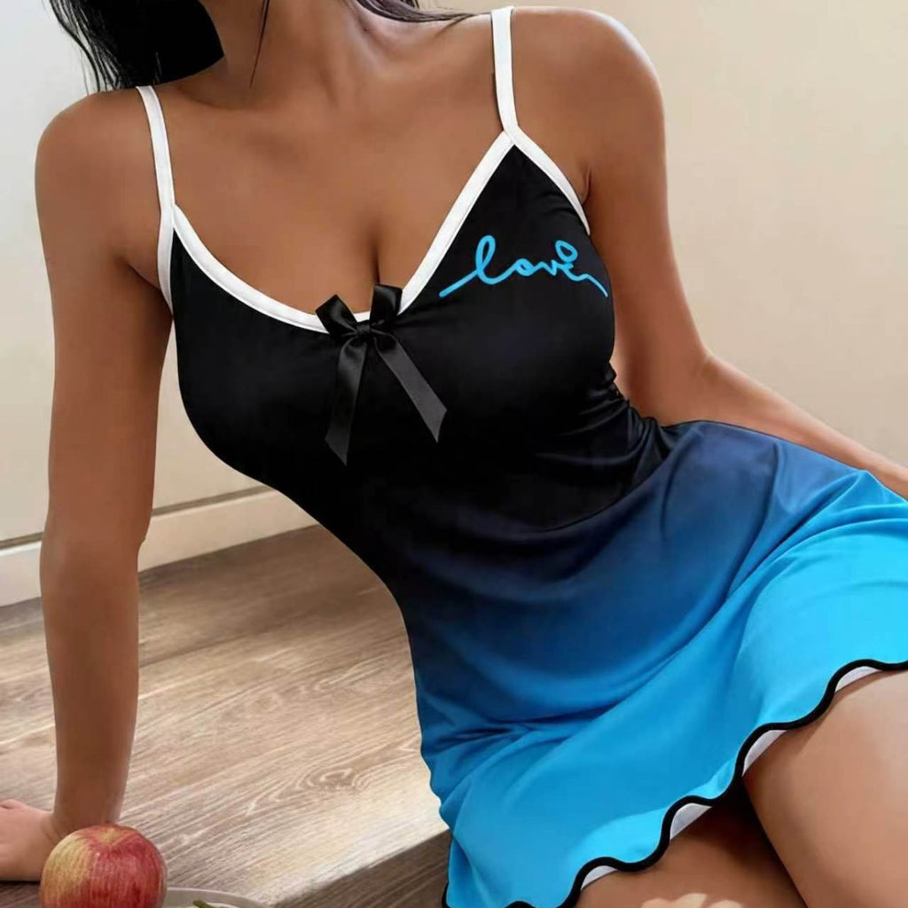 Gradient strap nightgown