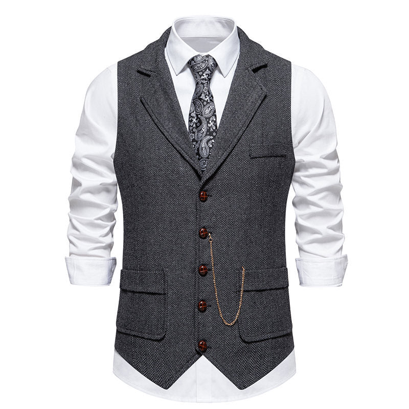 Herrenweste im Vintage-Stil mit Slim-Fit-Schnitt