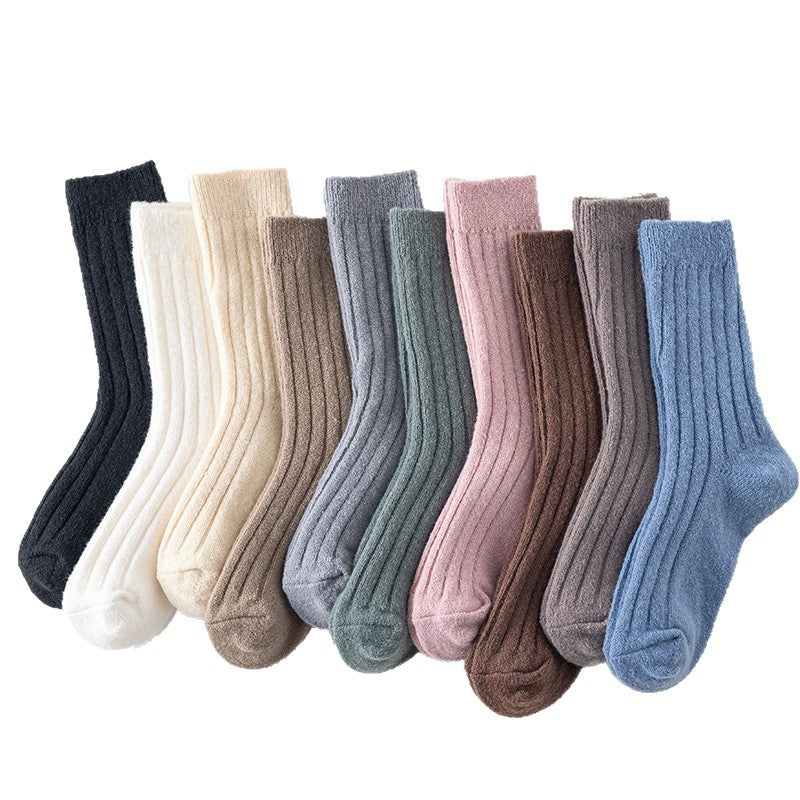 Gerippte Kindersocken aus Wollmix mit 13 % Wollanteil
