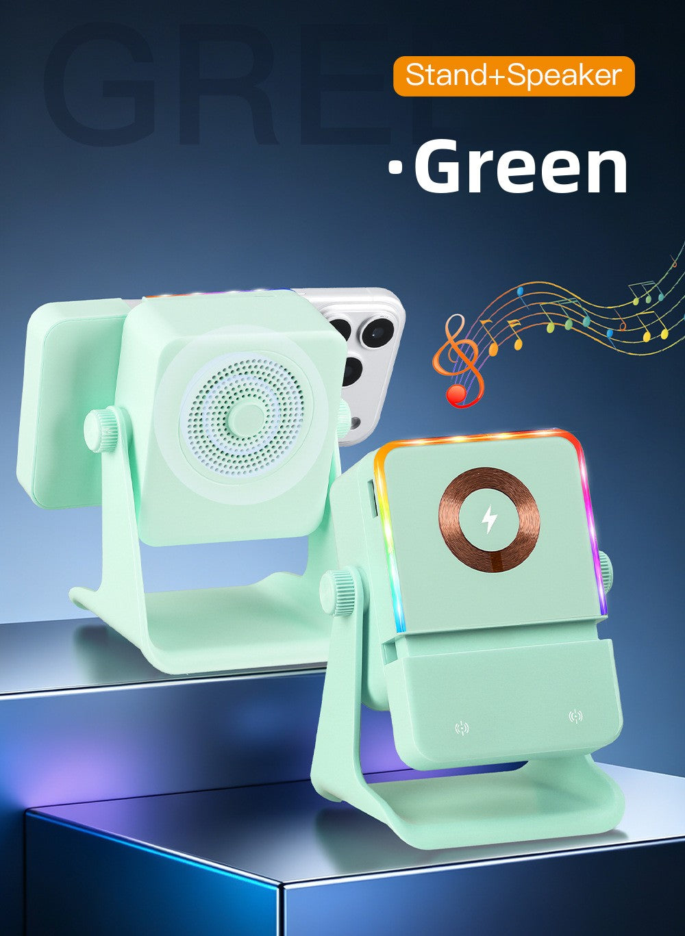 Bluetooth-Lautsprecher mit magnetischer kabelloser Ladefunktion und RGB-Licht
