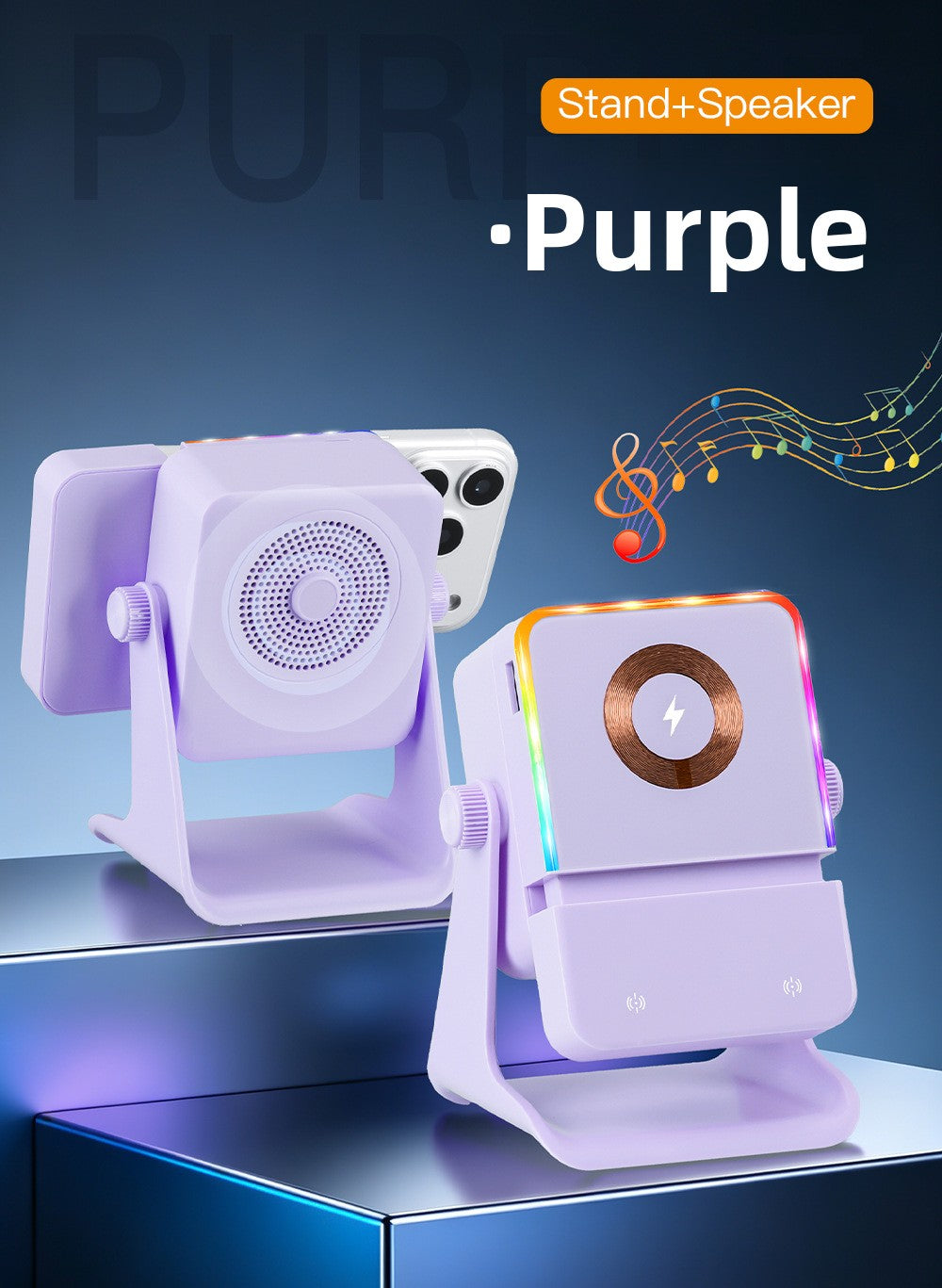 Bluetooth-Lautsprecher mit magnetischer kabelloser Ladefunktion und RGB-Licht