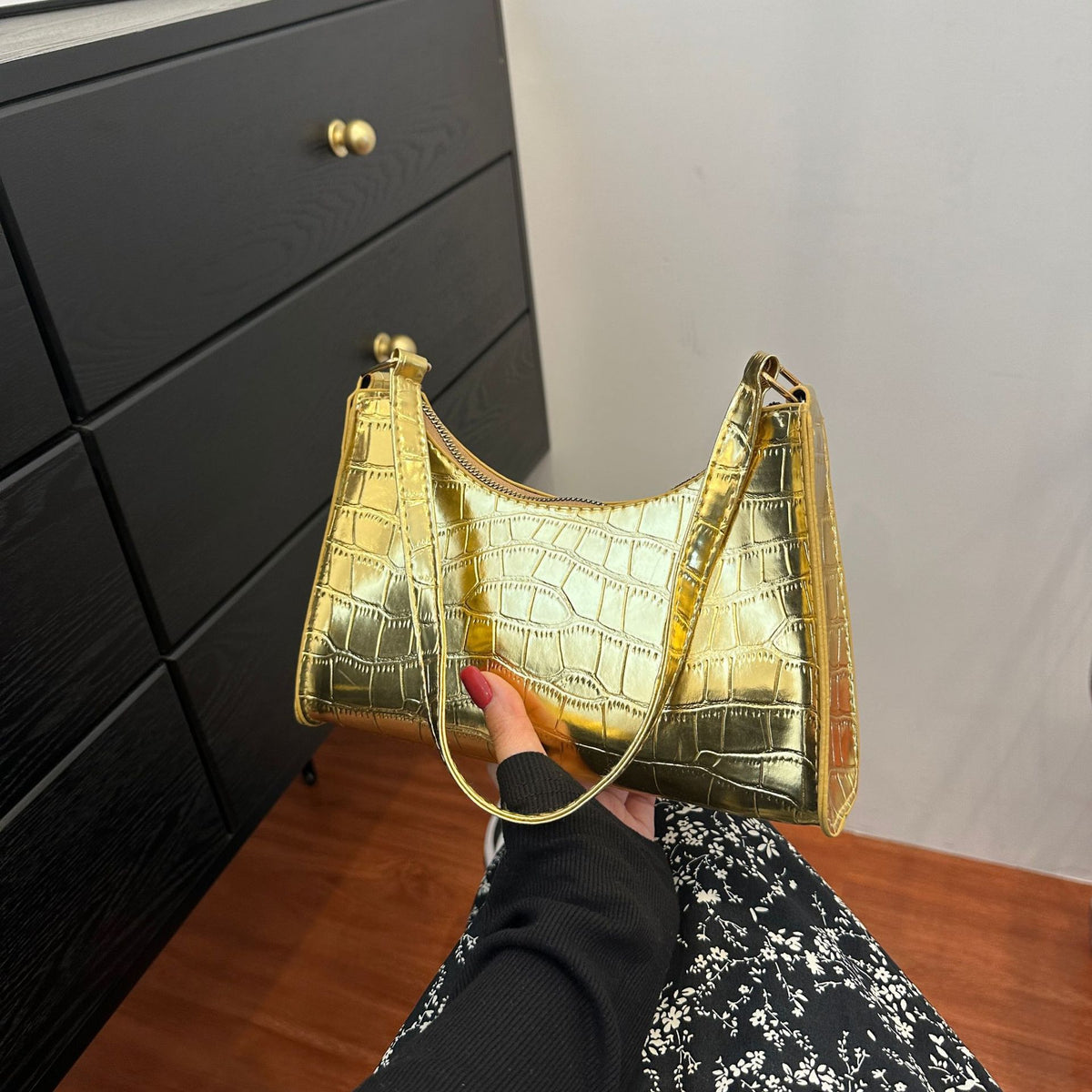 Embossed Candy-Colored Underarm Bag