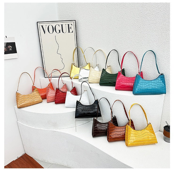 Embossed Candy-Colored Underarm Bag