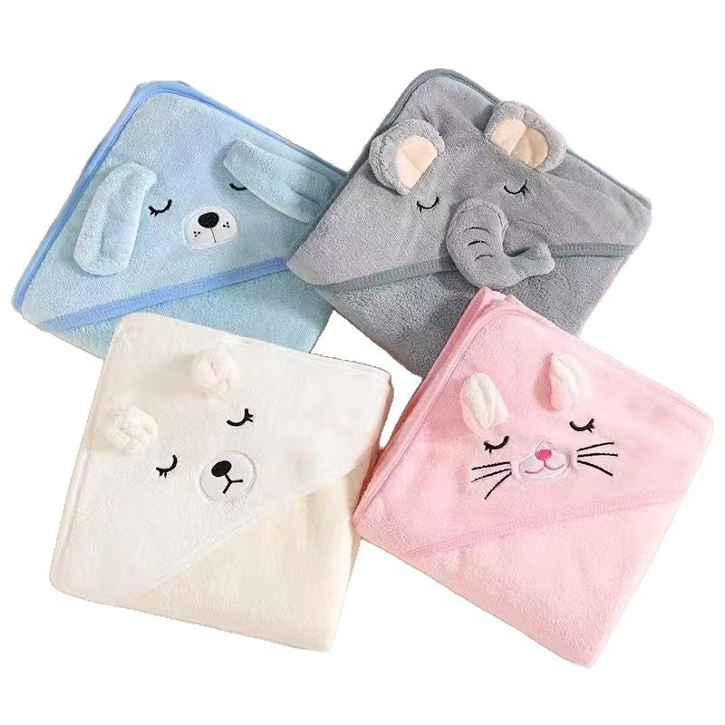 Schnelltrocknender Baby-Badeponcho mit Kapuze