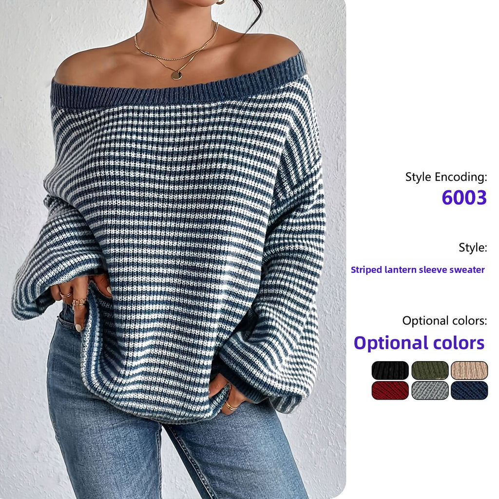 Schulterfreier Strickpullover für Damen