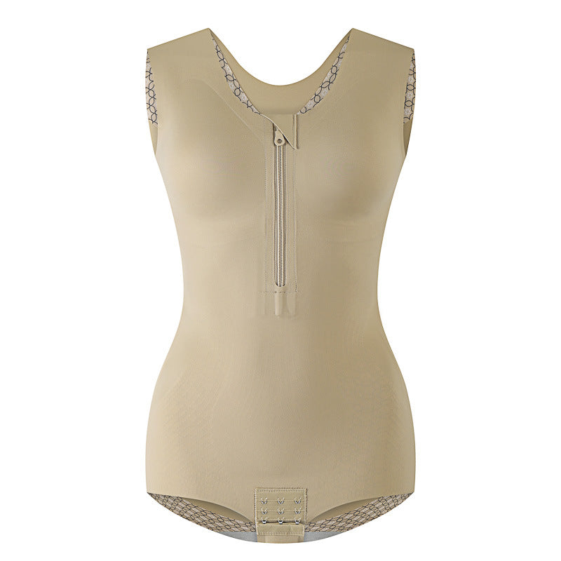 Damen-Shapewear-Body mit Brustpolstern und Frontreißverschluss