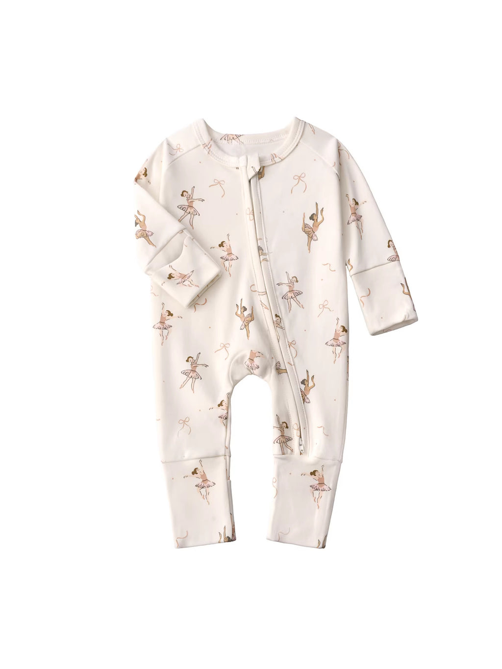 Baby Double Zipper Romper with Convertible Hand and Foot Covers