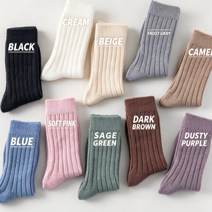 Gerippte Kindersocken aus Wollmix mit 13 % Wollanteil