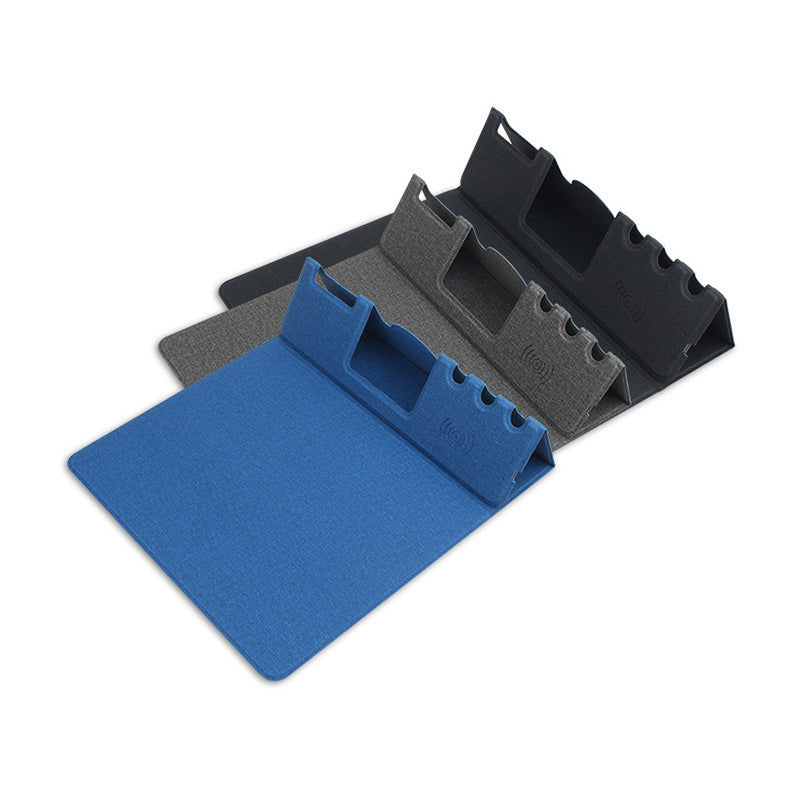 Foldable Wireless Charging Desk Mat with Pen Tray