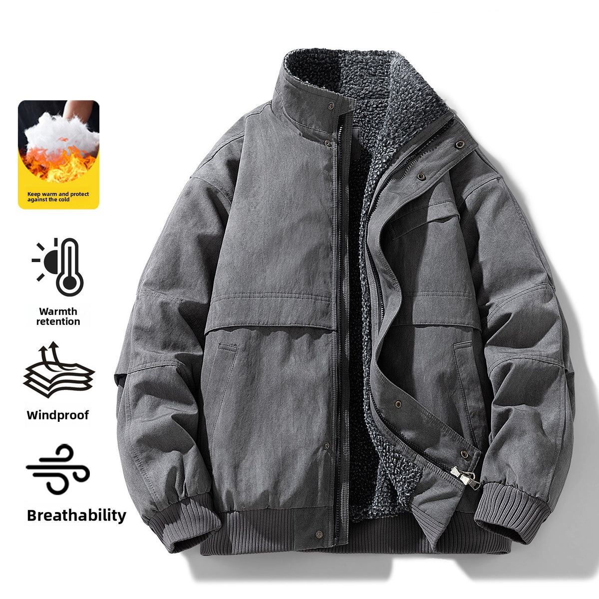 Herren-Winterjacke mit Fleecefutter