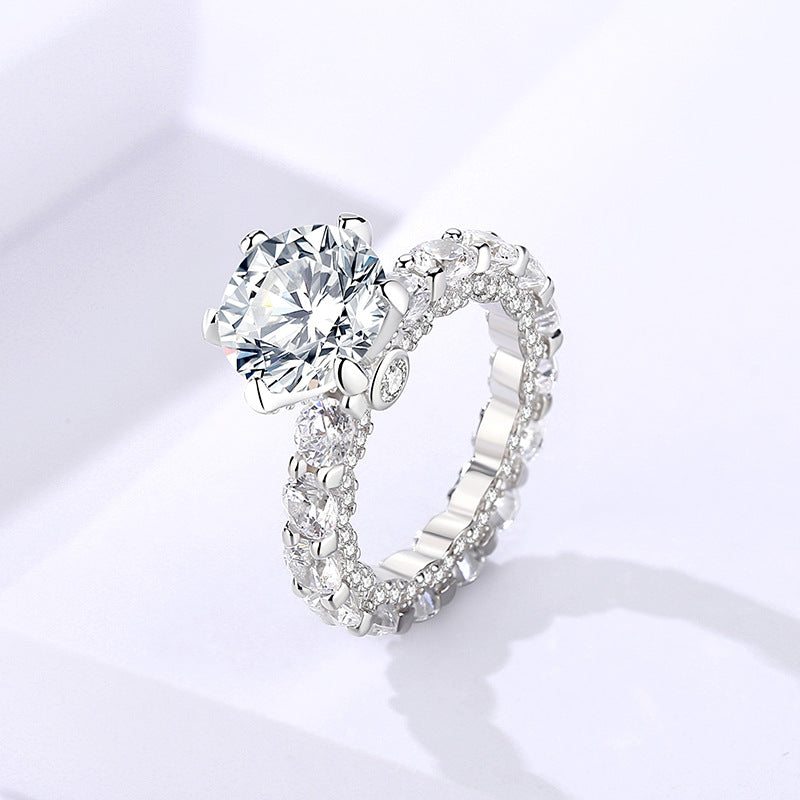 Damilla Moissanit-Ring mit 4 Karat aus 925er Sterlingsilber