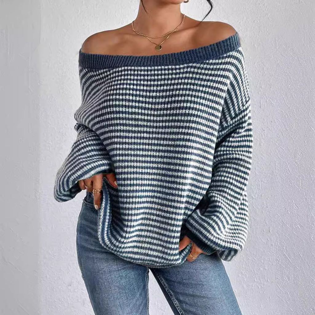 Schulterfreier Strickpullover für Damen