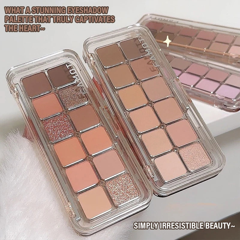 Lidschattenpalette mit 12 Farben – Matte und schimmernde Nuancen