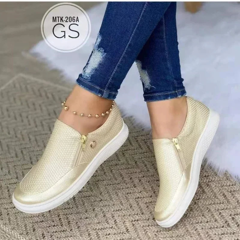 Damen-Sneakers zum Hineinschlüpfen mit Reißverschluss