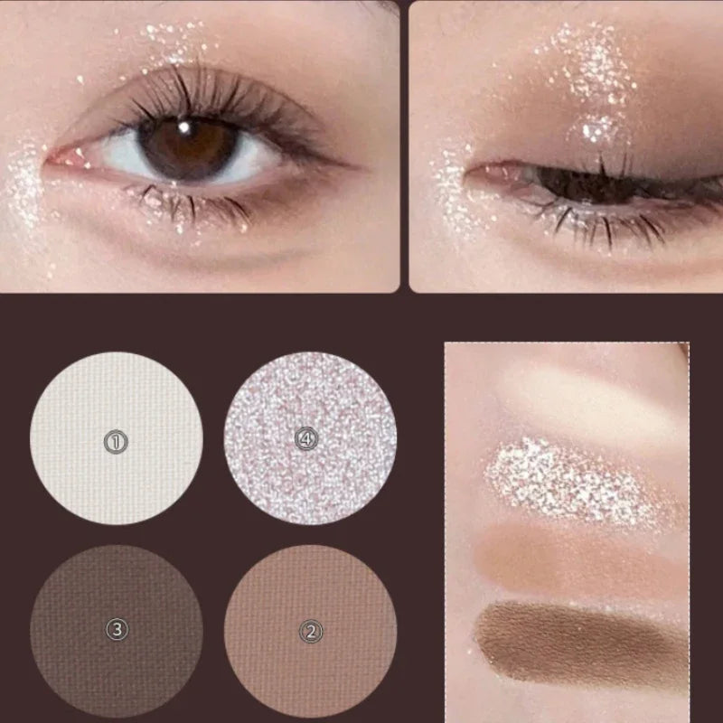 IFANYUO Lidschattenpalette mit 4 Farben für Smokey-Eye-Looks