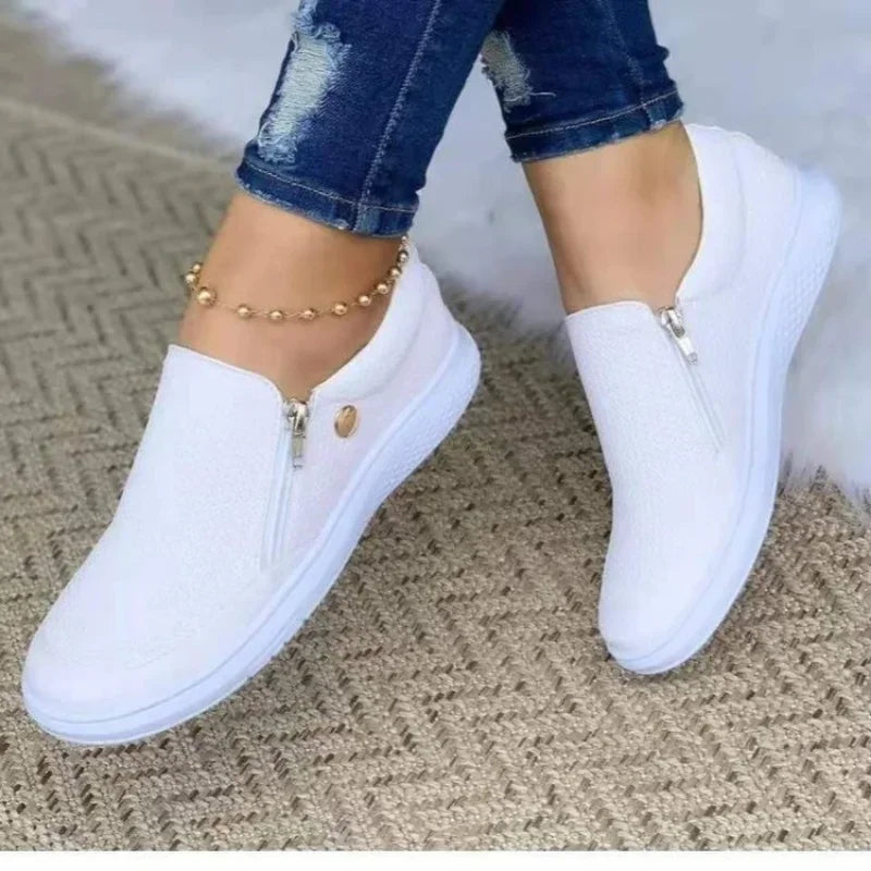 Damen-Sneakers zum Hineinschlüpfen mit Reißverschluss