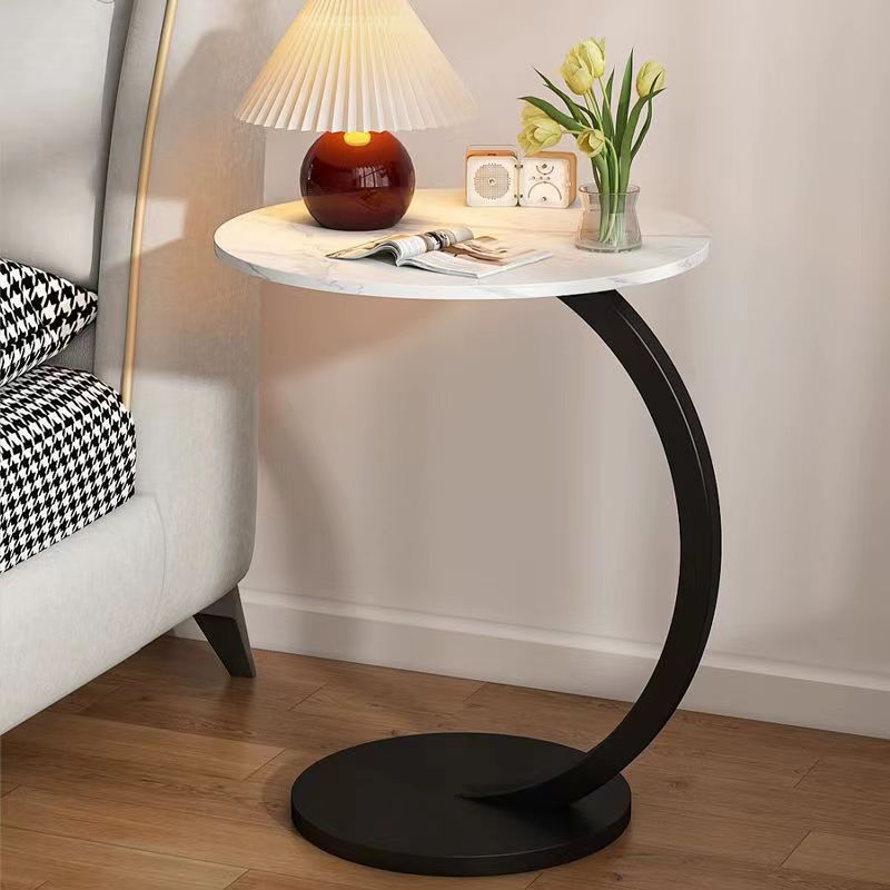 Small Coffee Table, Household Round Mini Side Table, Corner Table, Small Coffee Table, Bedside Storage Table, Solid Wood