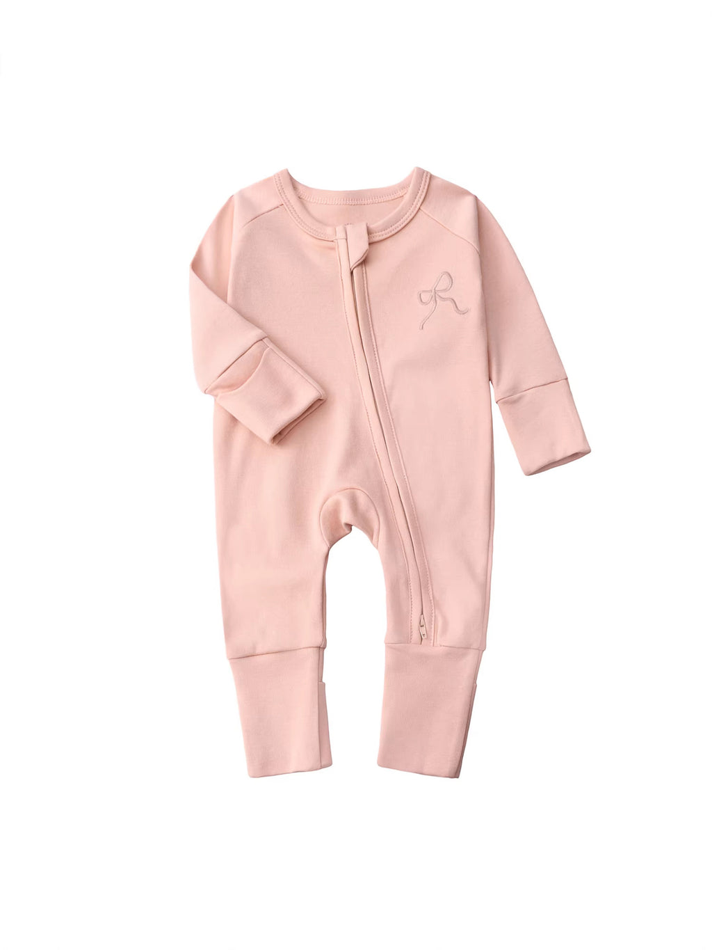 Baby Double Zipper Romper with Convertible Hand and Foot Covers