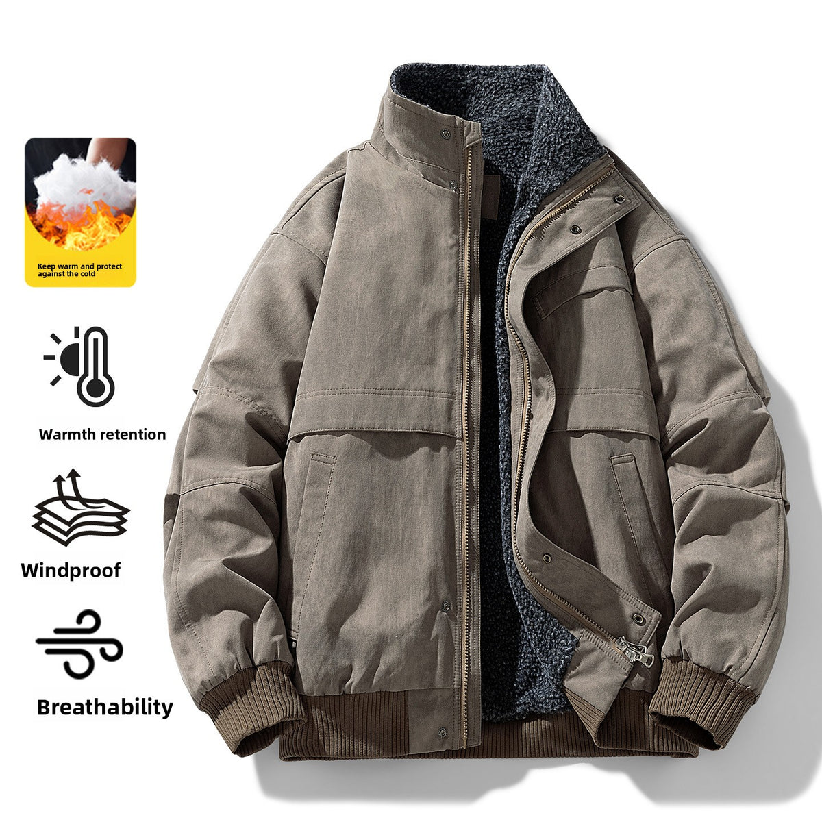 Herren-Winterjacke mit Fleecefutter