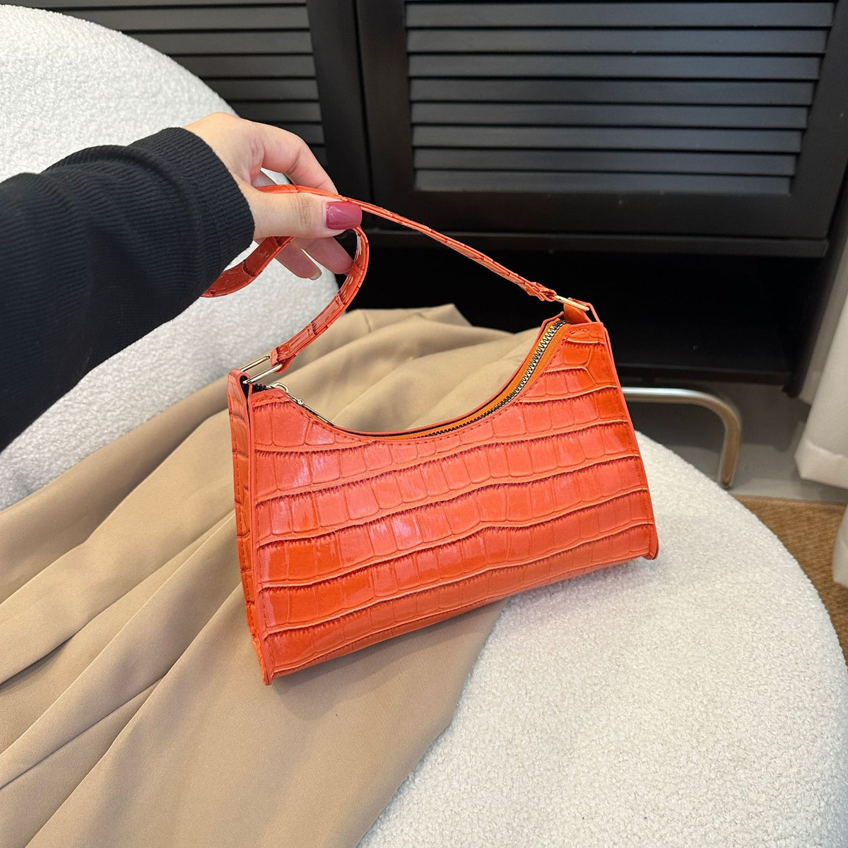 Embossed Candy-Colored Underarm Bag