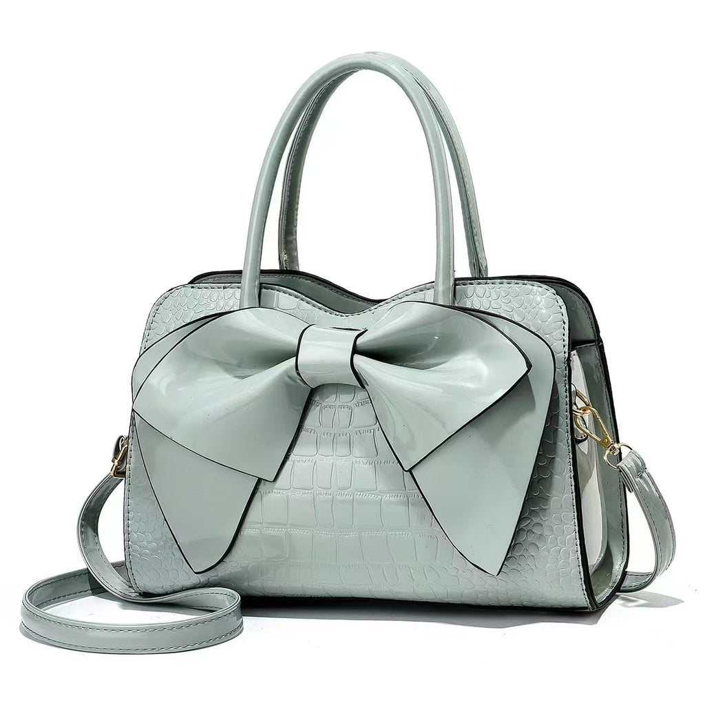 Handtasche aus Kunstleder mit Schleifendetail