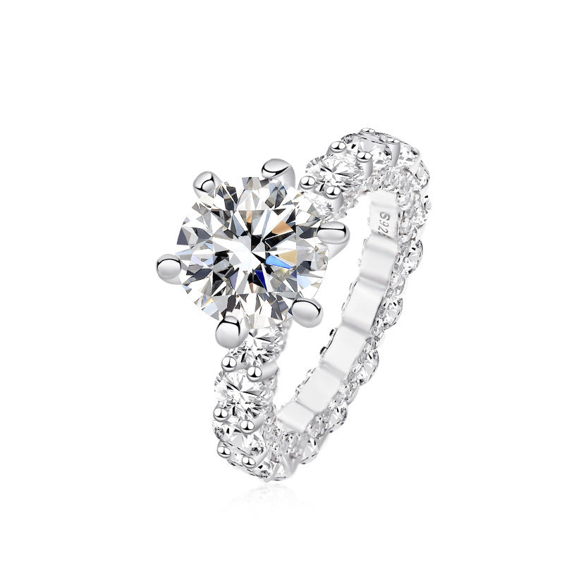Damilla Moissanit-Ring mit 4 Karat aus 925er Sterlingsilber
