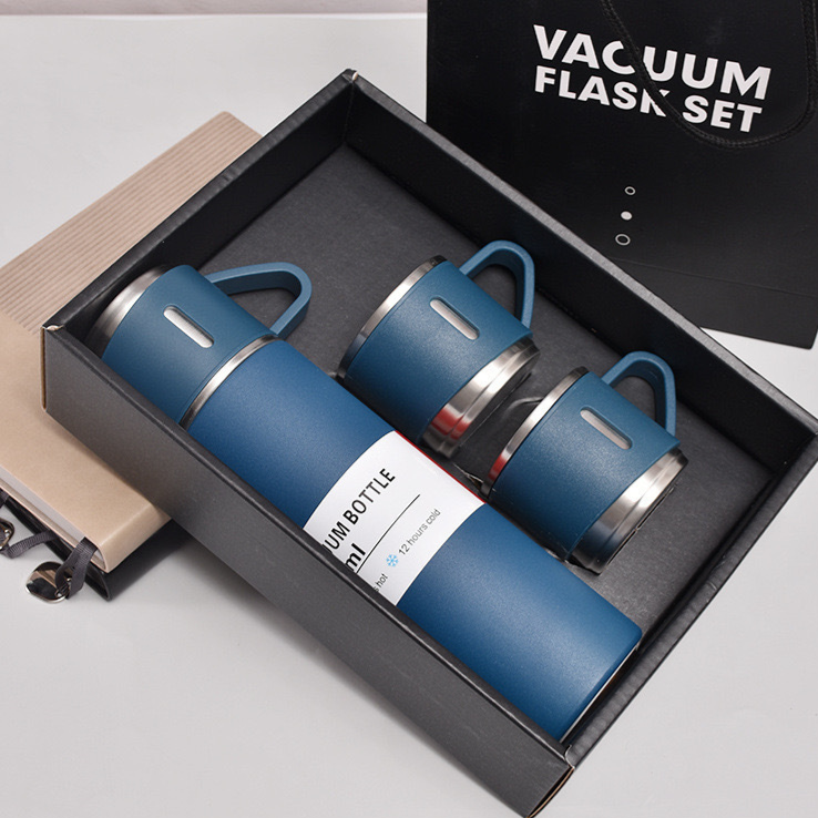 Edelstahl-Thermobecher 500 ml mit drei Deckeln und Teesieb