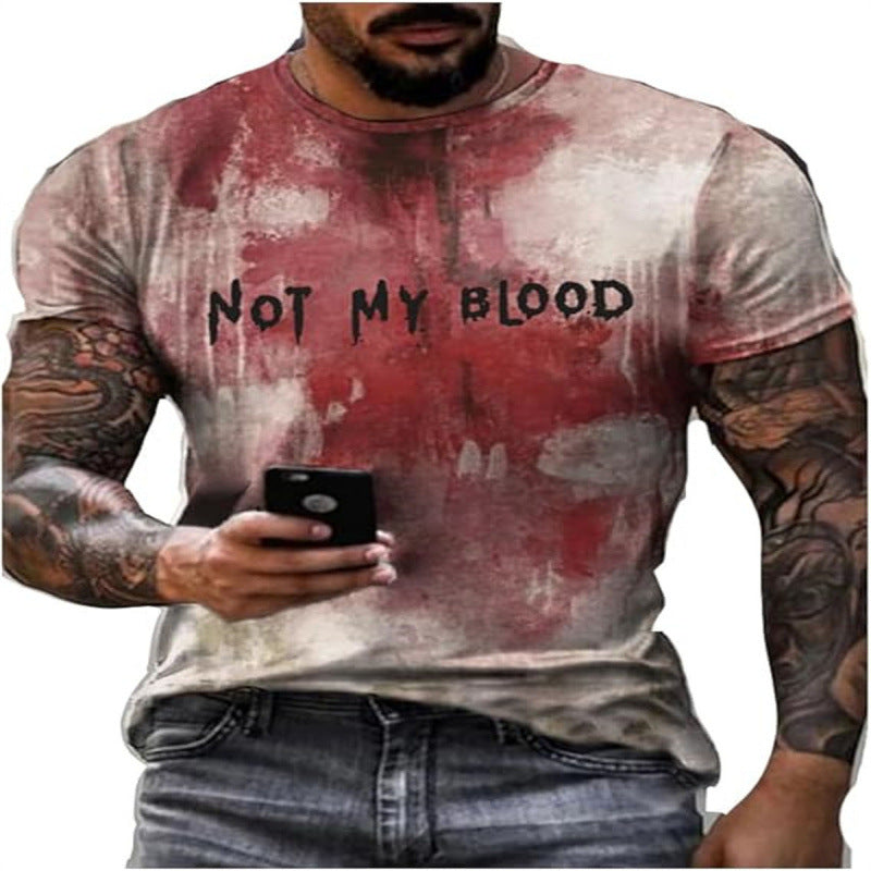 Herren-T-Shirt mit kurzen Ärmeln und 3D-Print