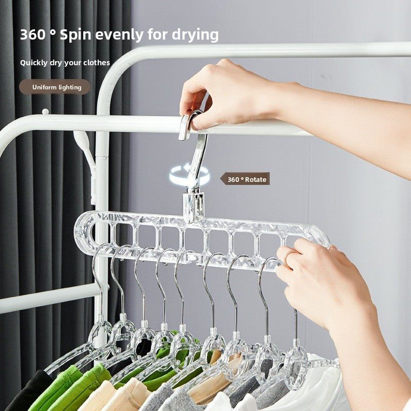 Nine-hole clothes hanger for household use