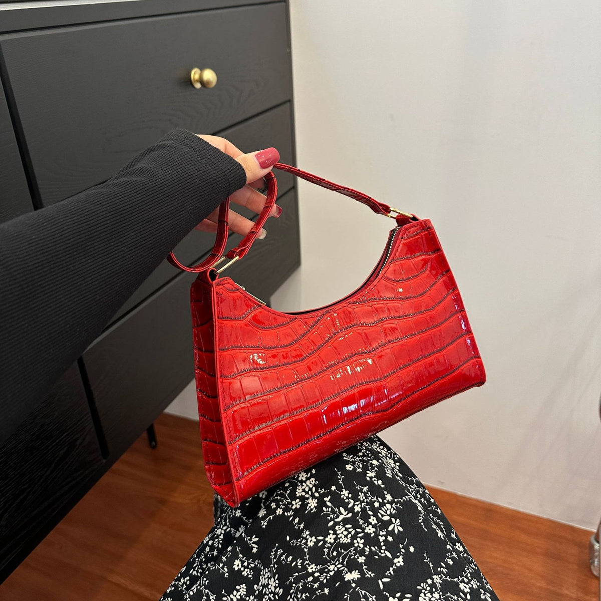 Embossed Candy-Colored Underarm Bag