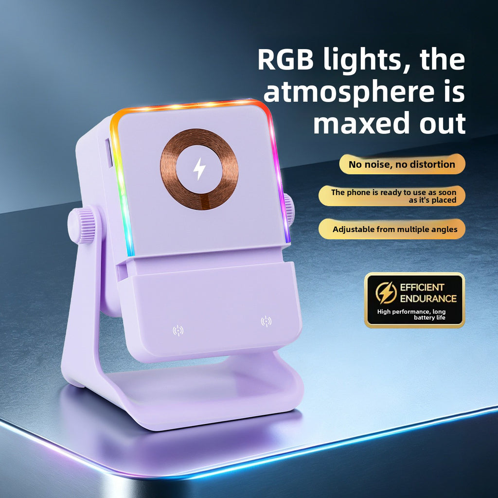 Bluetooth-Lautsprecher mit magnetischer kabelloser Ladefunktion und RGB-Licht
